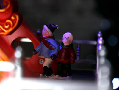 Christmas Turning Ferris Wheel Scene with LED's & Music - 6