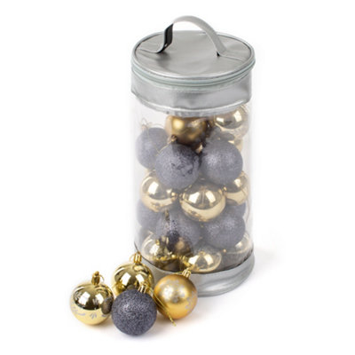 CHRISTMAS VILLAGE 6cm Christmas Ornament Balls Set with PVC Storage Bag - Set of 30 Price Comparisons | Compare The Build