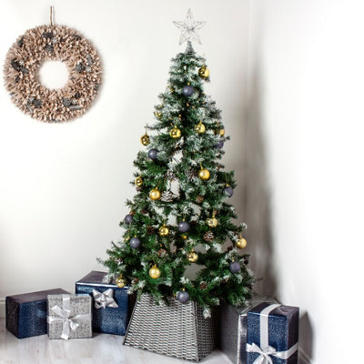 CHRISTMAS VILLAGE 6cm Christmas Ornament Balls Set with PVC Storage Bag - Set of 30