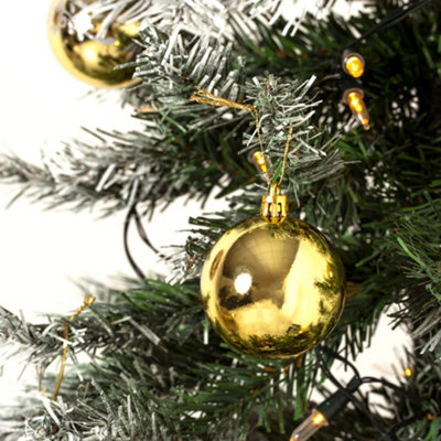 CHRISTMAS VILLAGE 6cm Christmas Ornament Balls Set with PVC Storage Bag - Set of 30