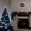 CHRISTMAS VILLAGE Christmas Festive Wreath - Christmas Wreath for Front Door, Home Decoration, Cones & Baubles - Silver/32cm