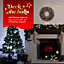 CHRISTMAS VILLAGE Christmas Festive Wreath - Christmas Wreath for Front Door, Home Decoration, Cones & Baubles - Silver/58cm