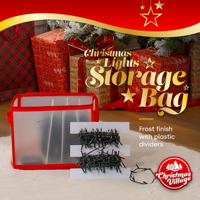 CHRISTMAS VILLAGE Christmas Wrapping Paper Storage Bag with Pockets - Gift  Wrap Organiser for Decorations Bows, Tags & Ribbons