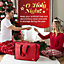 CHRISTMAS VILLAGE Christmas Wreath Storage Bag - Durable Carry Handles, Fits your Decorations, Gifts, Lights & Baubles - Red