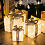 CHRISTMAS VILLAGE Decorative Parcel Light Up Set with Bow, Perfect Indoor & Outdoor Xmas Decoration Lights - Set of 3