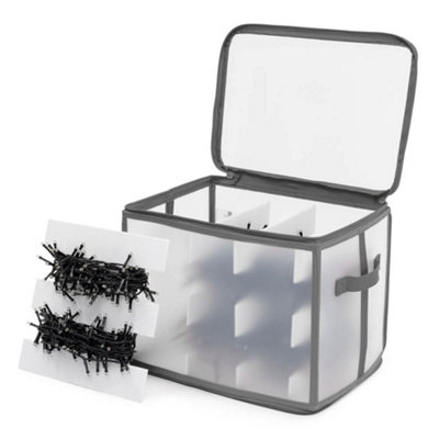 Christmas Village Grey Frost Transparent Decoration Storage Box with 4 ...
