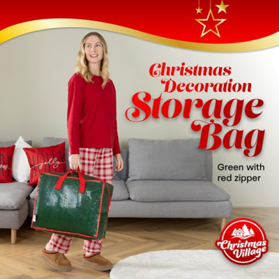 Sac De Rangement Noël Extra Large 80L Réutilisable - Décoration, Guirlandes, Cadeaux