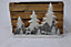 Christmas Village Scene Winter Wonderland Glitter Foam Snow Covered Finish Table Decoration, Grey
