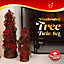 CHRISTMAS VILLAGE Twin Collapsible Christmas Tinsel Tree - Handcrafted Pop Up Artificial Xmas Trees with Easy Assembly Stands