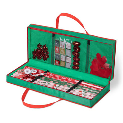 CHRISTMAS VILLAGE Wrapping Paper Storage Bag with Pockets