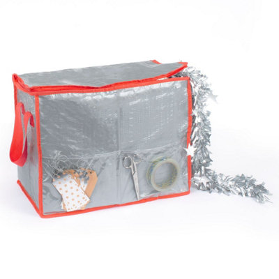 CHRISTMAS VILLAGE Zip-Up Christmas Storage Bag - Durable Carry Handles, Fits your Festive Decorations, Gifts, Lights & Baubles