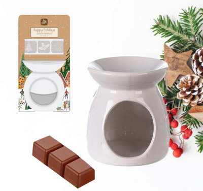 Christmas Wax Melts & Burner Set Happy Holidays Gingerbread Scented Wax