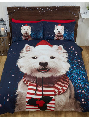 Christmas dog duvet cover sales