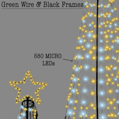 Christmas White & Warm White Maypole Tree LED Light Pyramid Outdoor ...