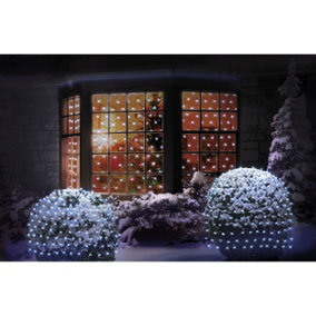 Christmas Window Net Lights 180 LED 1.7M x 1.2M Multi Action Lights Bright White