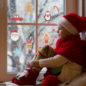 Christmas Window Sticker Pack Children's Bedroom Nursery Playroom Décor Self-Adhesive Reusable