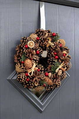 Christmas Winter Spice Wreath Dried Orange Cinnamon Xmas Hanging Decoration 30cm