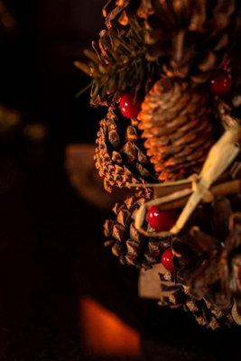 Christmas Winter Spice Wreath Dried Orange Cinnamon Xmas Hanging Decoration 30cm