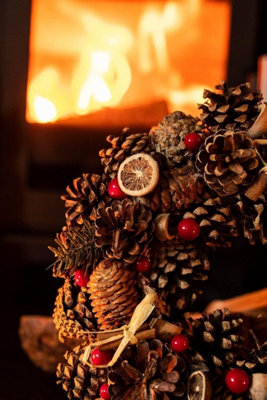 Christmas Winter Spice Wreath Dried Orange Cinnamon Xmas Hanging Decoration 30cm - 4