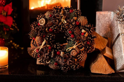 Christmas Winter Spice Wreath Dried Orange Cinnamon Xmas Hanging Decoration 30cm - 6
