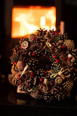 Christmas Winter Spice Wreath Dried Orange Cinnamon Xmas Hanging Decoration 30cm - 7