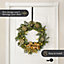Christmas Wreath Hanger for Front Door (12 inches, 31cm) Black Metal Wreath Hook Over The Door (Steel - Black)