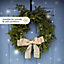 Christmas Wreath Hanger for Front Door (12 inches, 31cm) Black Metal Wreath Hook Over The Door (Steel - Black)