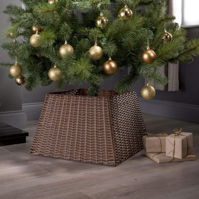 Dazzling Sequin Square Christmas Tree Skirt – Foldable And Festive