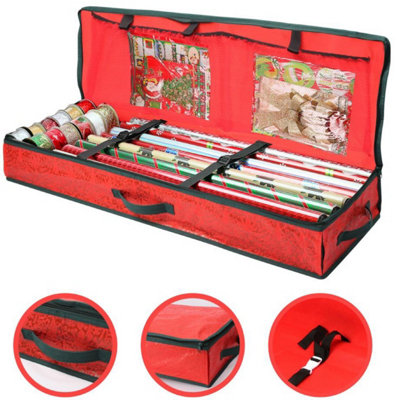 Christmas Xmas Wrapping Paper Storage Bag Gift Wrap Decoration Tidy  Organiser