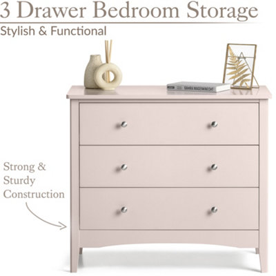 Christow 3 Drawer Chest Of Drawers Pink