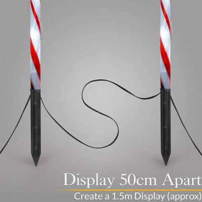Christow Candy Cane LED Lights Pathway Decorations