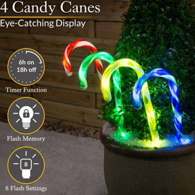 Christow Candy Cane LED Lights Pathway Decorations