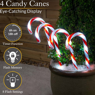 Christow Candy Cane LED Lights Pathway Decorations