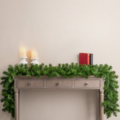 Christow Christmas Garland Artificial Plain Green Pine Decoration 180cm