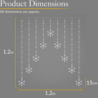 Christow Christmas LED Micro LED Snowflake Light 1.2m