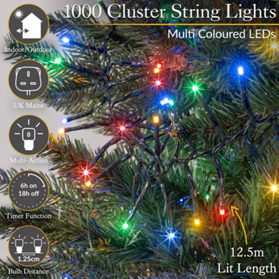 Christow Christmas Mains Powered LED Cluster Lights
