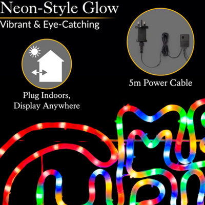 Christow Christmas Sign Rope Light LED Decoration