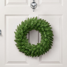 Christow Christmas Wreath Plain Green Artificial Door Decoration 45cm