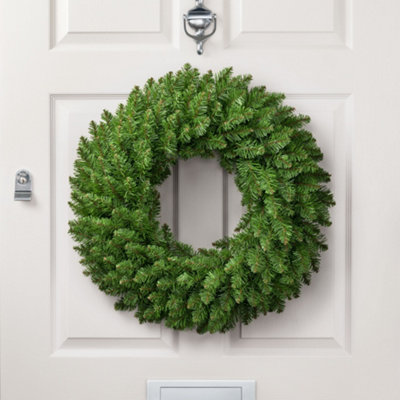 Christow Christmas Wreath Plain Green Artificial Door Decoration 60cm