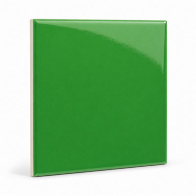 Chromara Green Gloss Ceramic Wall Tiles (190 Pack- 5 Box- 4.15m2 Coverage)-Sink-14.8cm x 14.8cm-Colour Meets Design