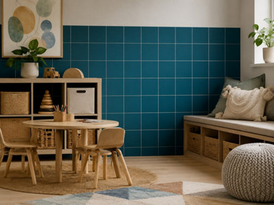 Chromara Heritage Blue Matt Ceramic Wall Tiles (38 Pack- 1 Box- 0.83m2 ...