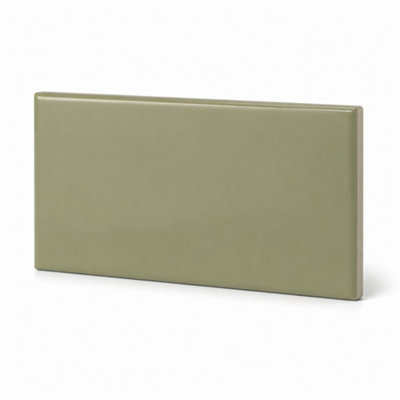 Chromara Olive Green Gloss Ceramic Wall Tiles (500 Pack- 10 Box- 9.7m2 Coverage)-Bedroom-9.8cm x 19.8cm-Colour Meets Design