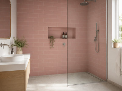 Chromara Quartz Pink Matt Ceramic Wall Tiles (150 Pack- 3 Box- 2.91m2 ...