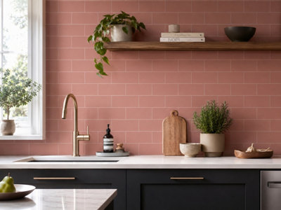 Chromara Quartz Pink Matt Ceramic Wall Tiles (150 Pack- 3 Box- 2.91m2 ...