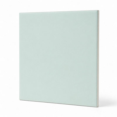Chromara Spring Mint Matt Ceramic Wall Tiles (38 Pack- 1 Box- 0.83m2 Coverage)-Kitchen-14.8cm x 14.8cm-Colour Meets Design