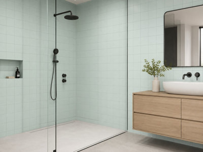Chromara Spring Mint Matt Ceramic Wall Tiles (38 Pack- 1 Box- 0.83m2 Coverage)-Kitchen-14.8cm x 14.8cm-Colour Meets Design