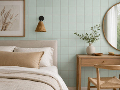 Chromara Spring Mint Matt Ceramic Wall Tiles (38 Pack- 1 Box- 0.83m2 Coverage)-Kitchen-14.8cm x 14.8cm-Colour Meets Design