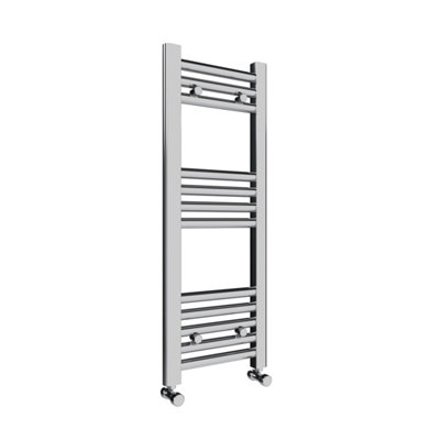 Chrome 300x800 Straight Heated Towel Rail Radiator with Thermostatic ...