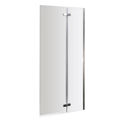 Chrome 5mm Toughened Safety Glass Centre Hinged Shower Bath Screen