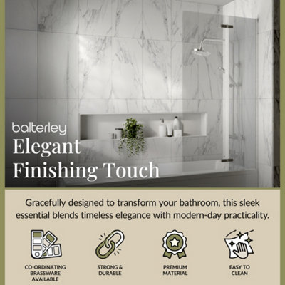 Chrome 5mm Toughened Safety Glass Centre Hinged Shower Bath Screen